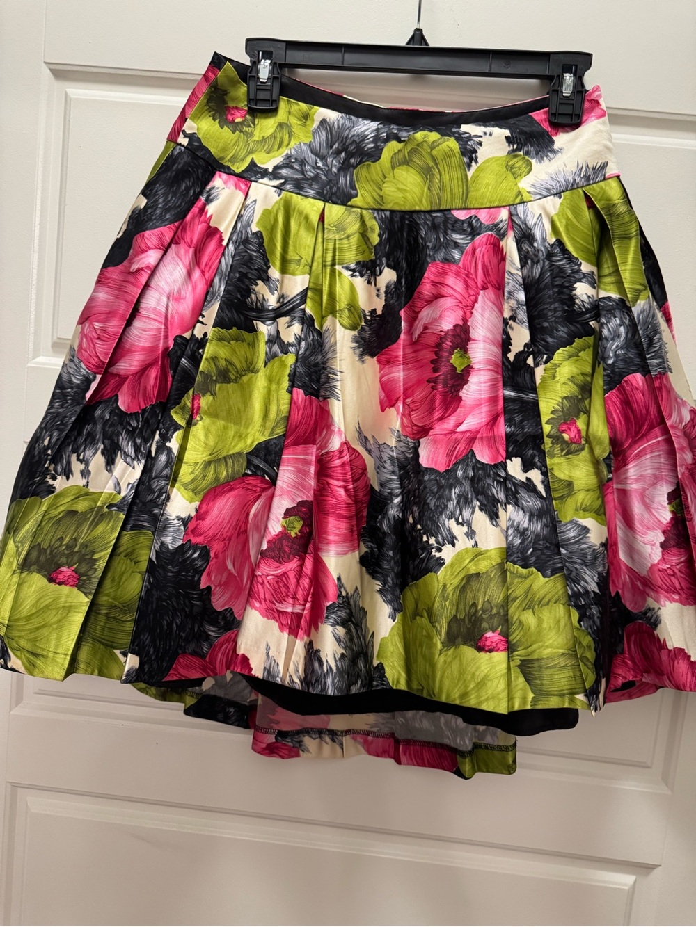 Milly Pink, Lime & Black Floral Circle Skirt